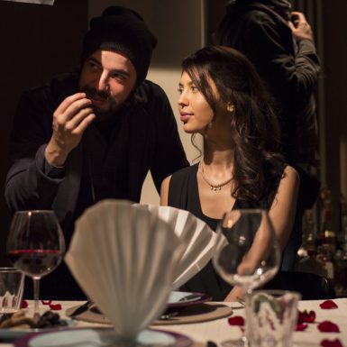Regisseur Adolfo Kolmerer am Set von Cro -Unplugged Teaser